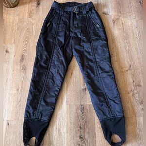Ossi Vintage Skiwear Black Polyester Nylon Snow Pants Women's Size 8